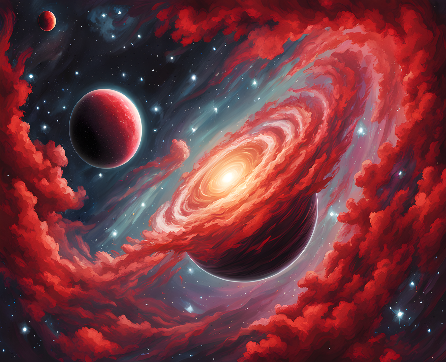 Red Galaxy (1) - Van-Go Paint-By-Number Kit