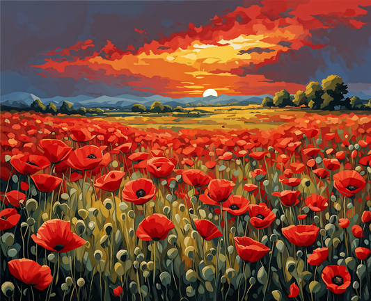 Red poppies PD (1) - Van-Go Paint-By-Number Kit
