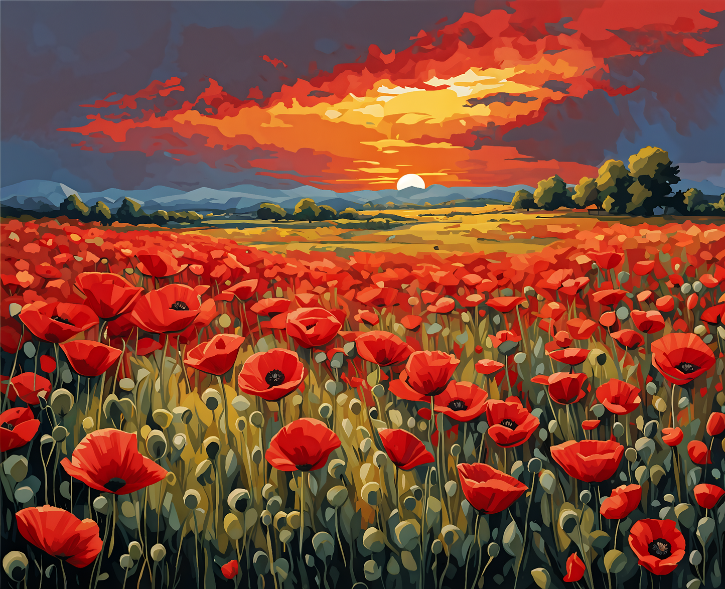 Red poppies PD (1) - Van-Go Paint-By-Number Kit