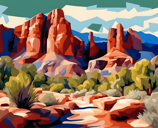 National Parks Collection PD (113) - Red Rock Canyon Park, USA - Paint-By-Number Kit