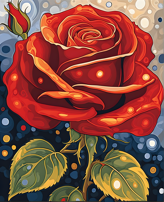 Red Rose (2) - Van-Go Paint-By-Number Kit