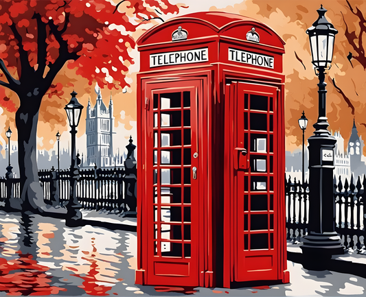 London Collection PD (5) - Red telephone box - Van-Go Paint-By-Number Kit