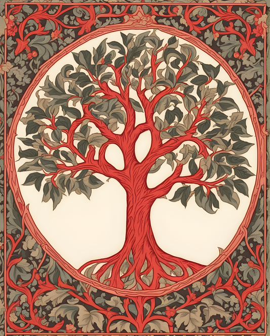 William Morris Collection PD (66) - Red Tree of Life - Van-Go Paint-By-Number Kit