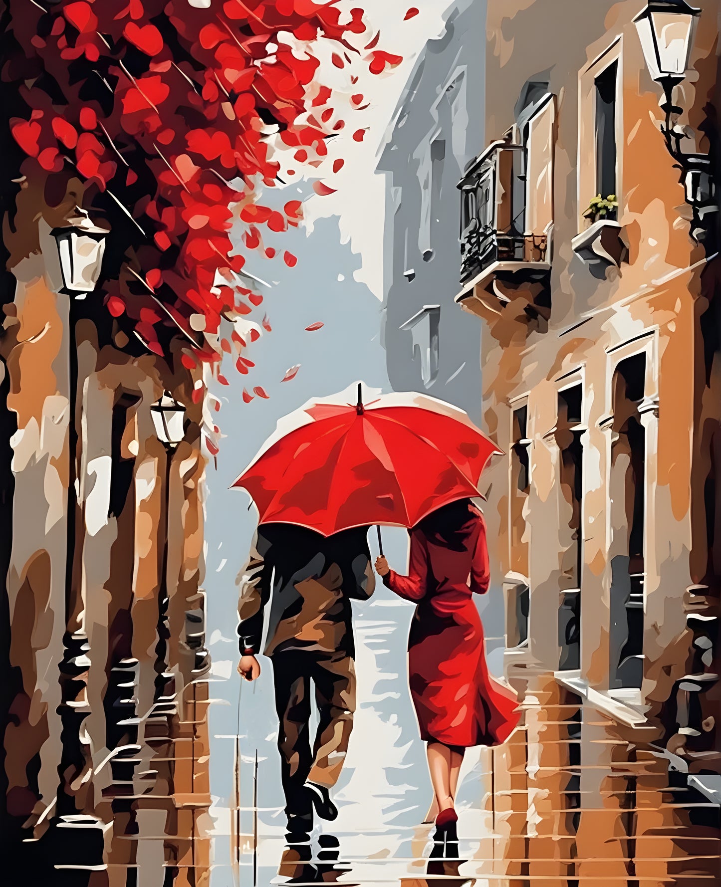 Red Umbrella (1) - Van-Go Paint-By-Number Kit