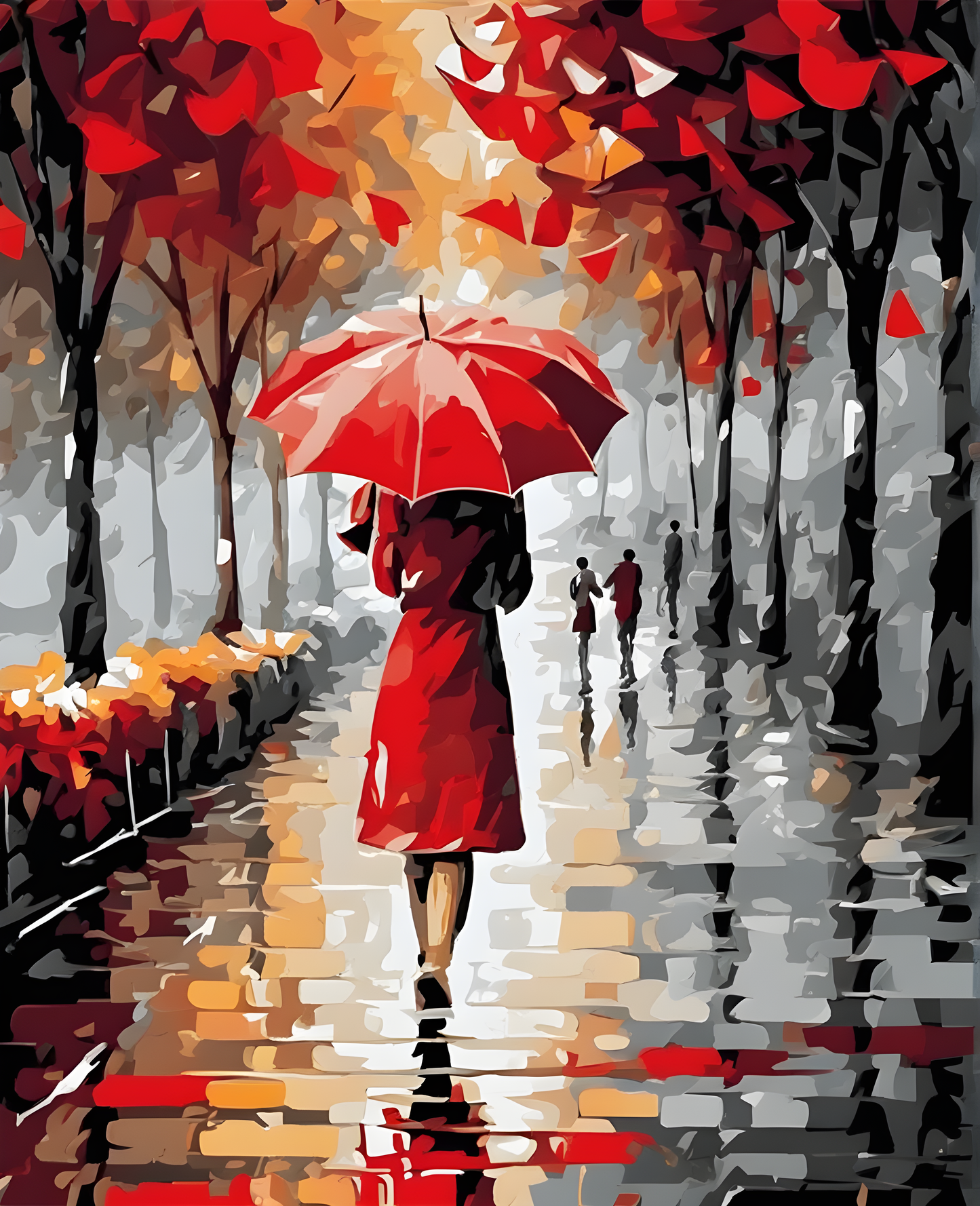 Red Umbrella (2) - Van-Go Paint-By-Number Kit