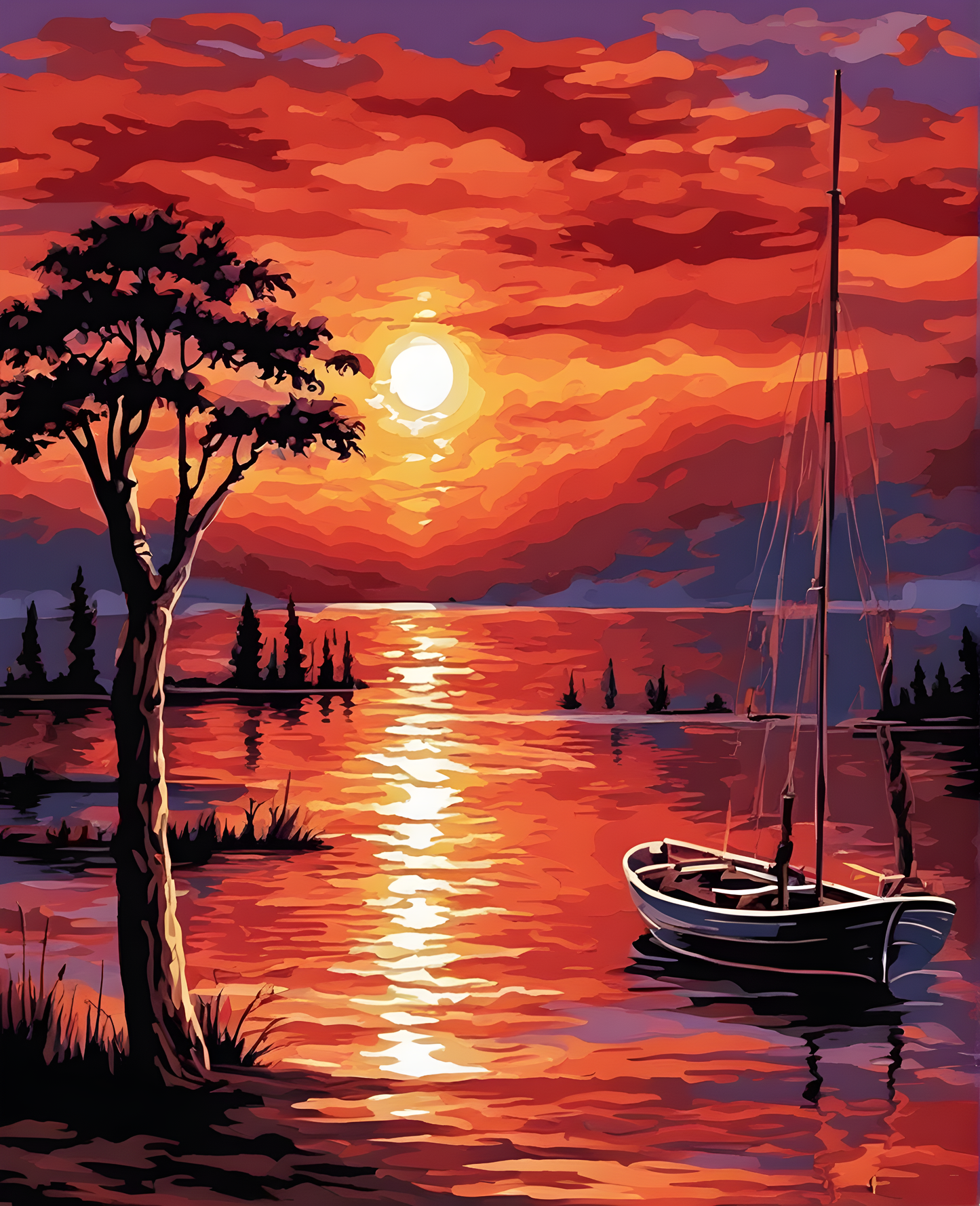 Reddish Sunset (4) - Van-Go Paint-By-Number Kit