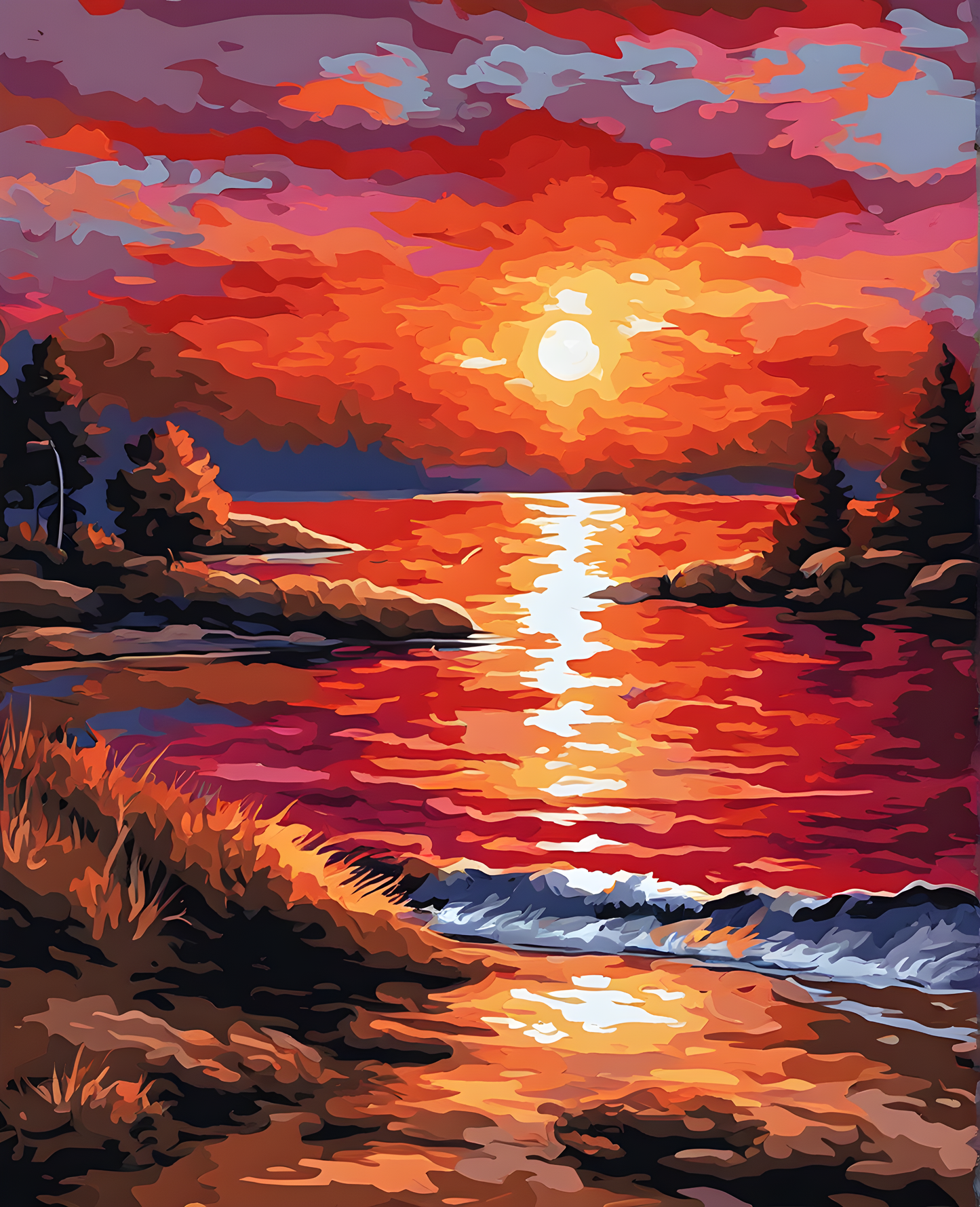 Reddish Sunset (1) - Van-Go Paint-By-Number Kit
