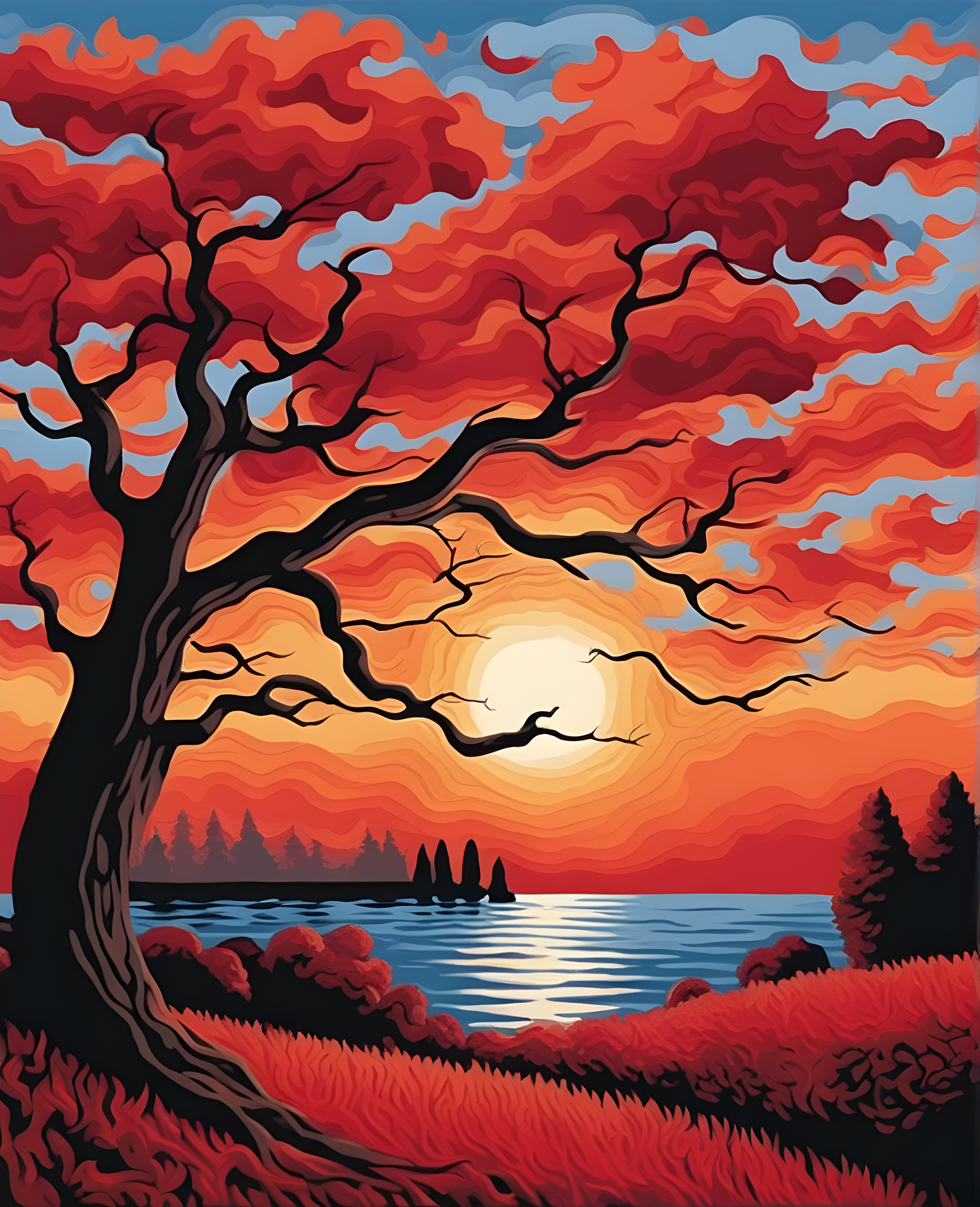 Reddish Sunset (2) - Van-Go Paint-By-Number Kit