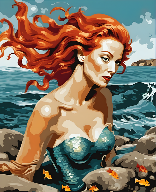 Redhead Mermaid (1) - Van-Go Paint-By-Number Kit