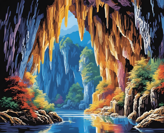 Amazing Places OD (245) - Reed Flute Caves, China - Van-Go Paint-By-Number Kit
