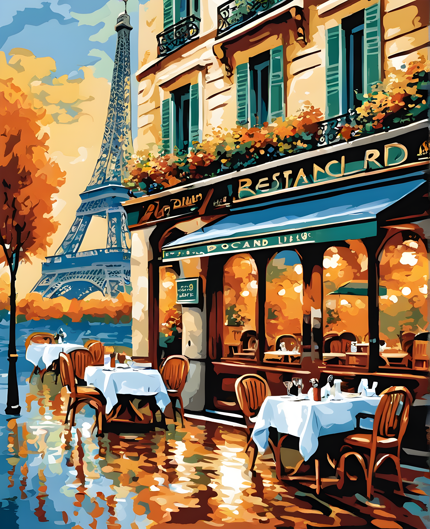 Restaurant Pochard, Paris (2) - Van-Go Paint-By-Number Kit