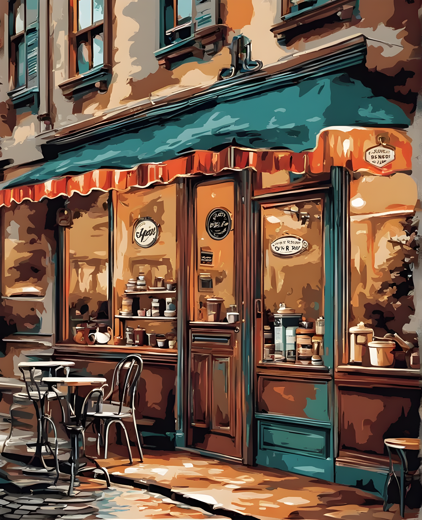 Retro Coffee Shop (2) - Van-Go Paint-By-Number Kit