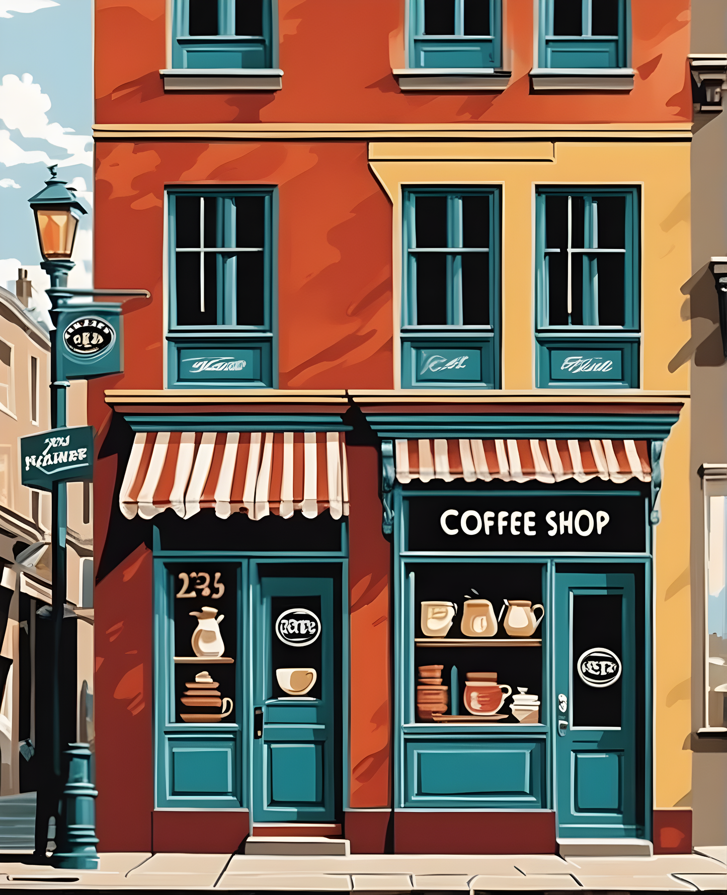 Retro Coffee Shop (3) - Van-Go Paint-By-Number Kit