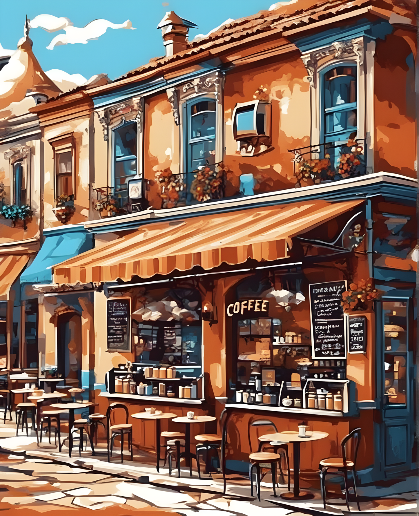 Retro Coffee Shop (1) - Van-Go Paint-By-Number Kit