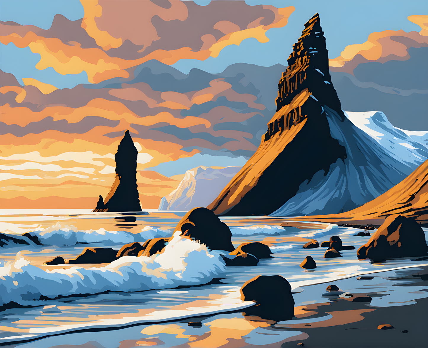 Amazing Places OD (251) - Reynisfjara, Iceland - Van-Go Paint-By-Number Kit