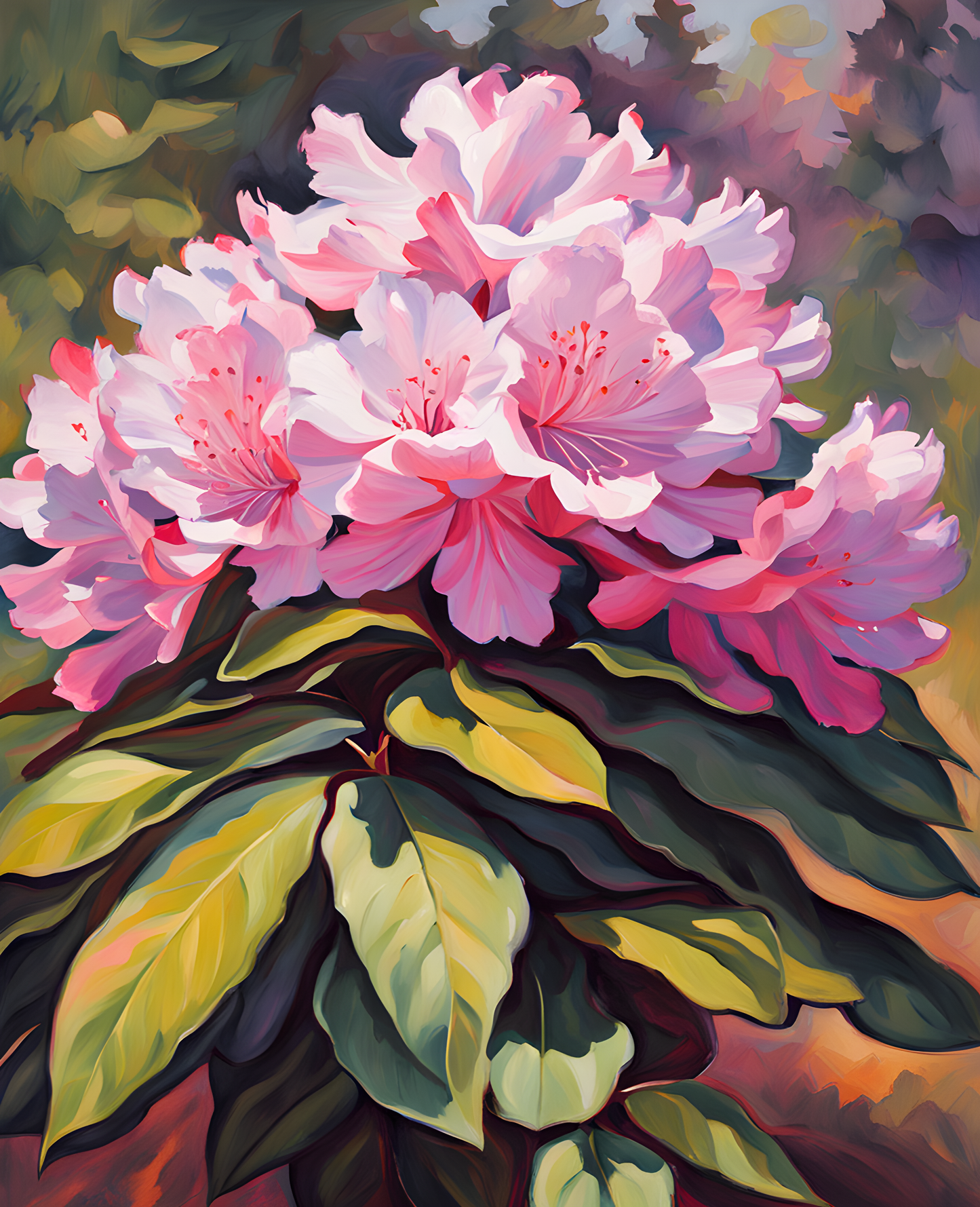 Exotic Flowers Collection (69) - Rhododendron Flower - Van-Go Paint-By-Number Kit