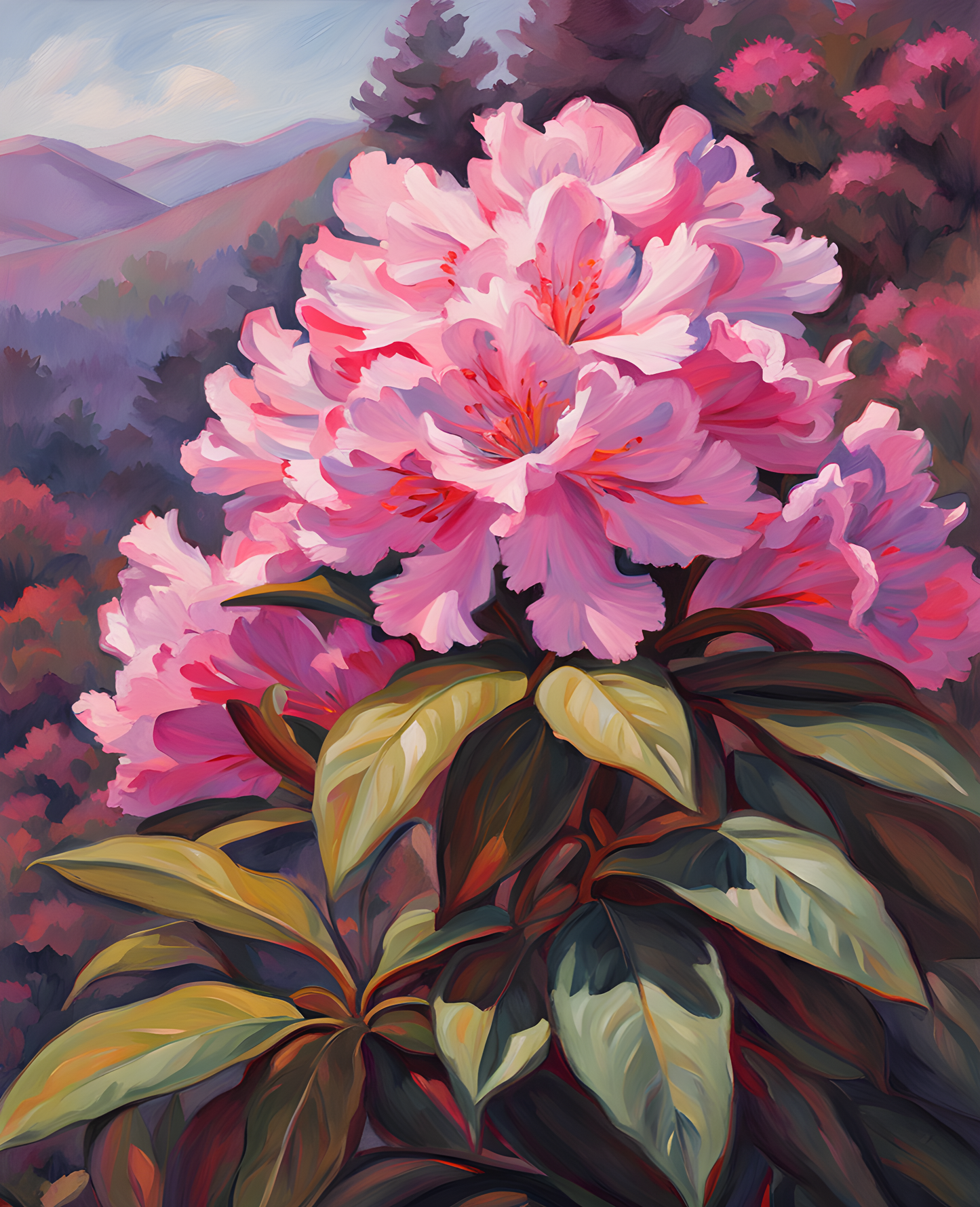 Exotic Flowers Collection (68) - Rhododendron Flower - Van-Go Paint-By-Number Kit