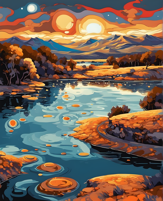 River of Lights (2) - Van-Go Paint-By-Number Kit