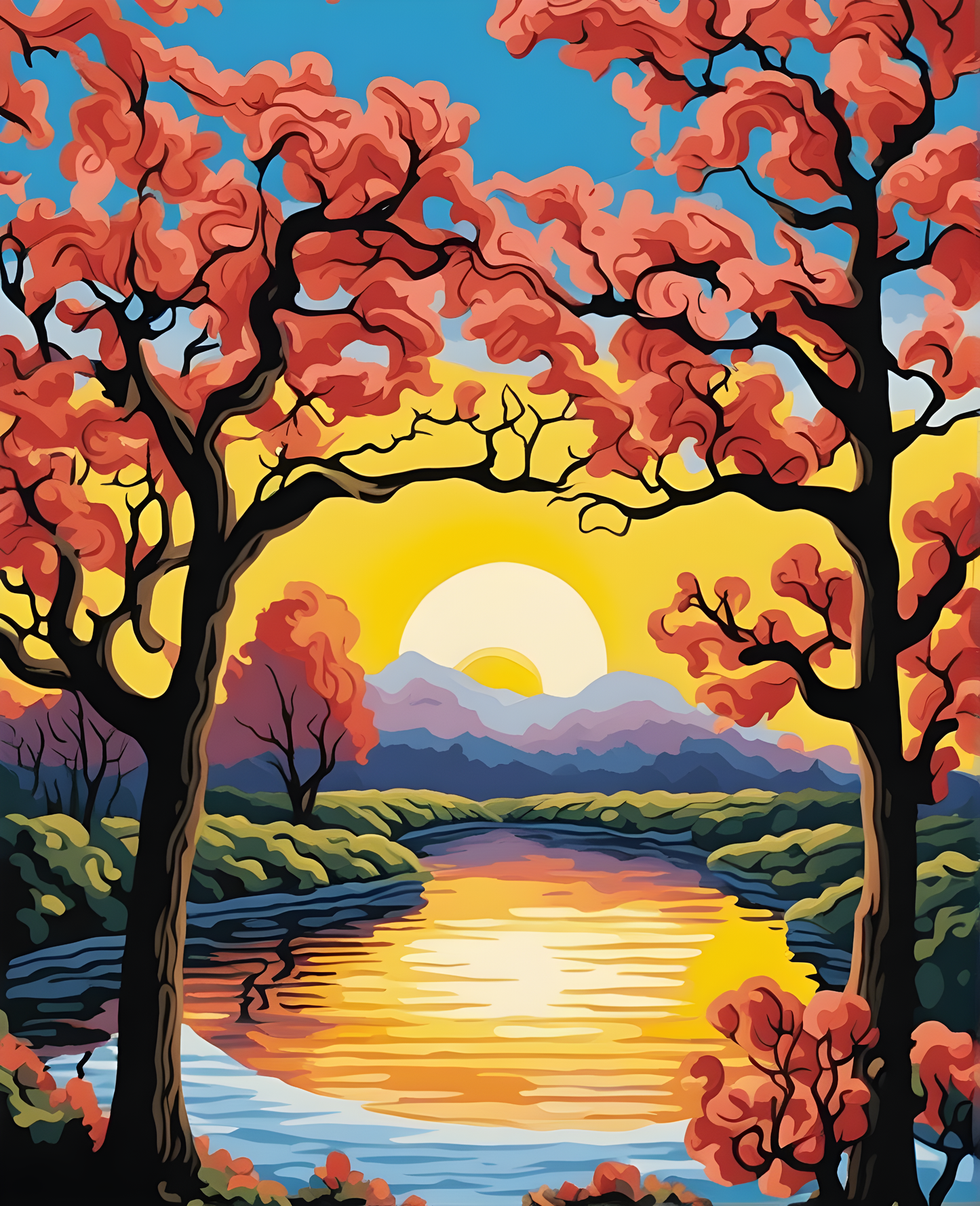 River Sunrise (1) - Van-Go Paint-By-Number Kit