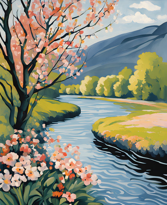 Riverbank in Bloom (2) - Van-Go Paint-By-Number Kit