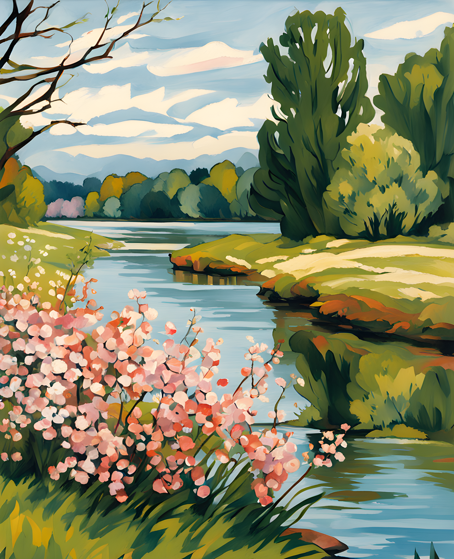 Riverbank in Bloom (1) - Van-Go Paint-By-Number Kit