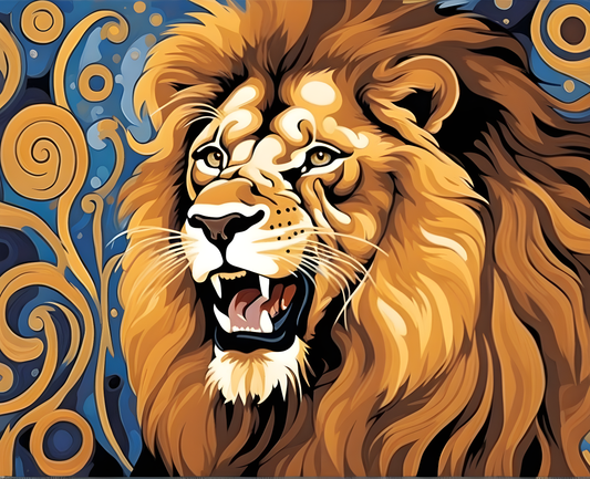Lions Collection PD (29) - Roaring lion - Van-Go Paint-By-Number Kit