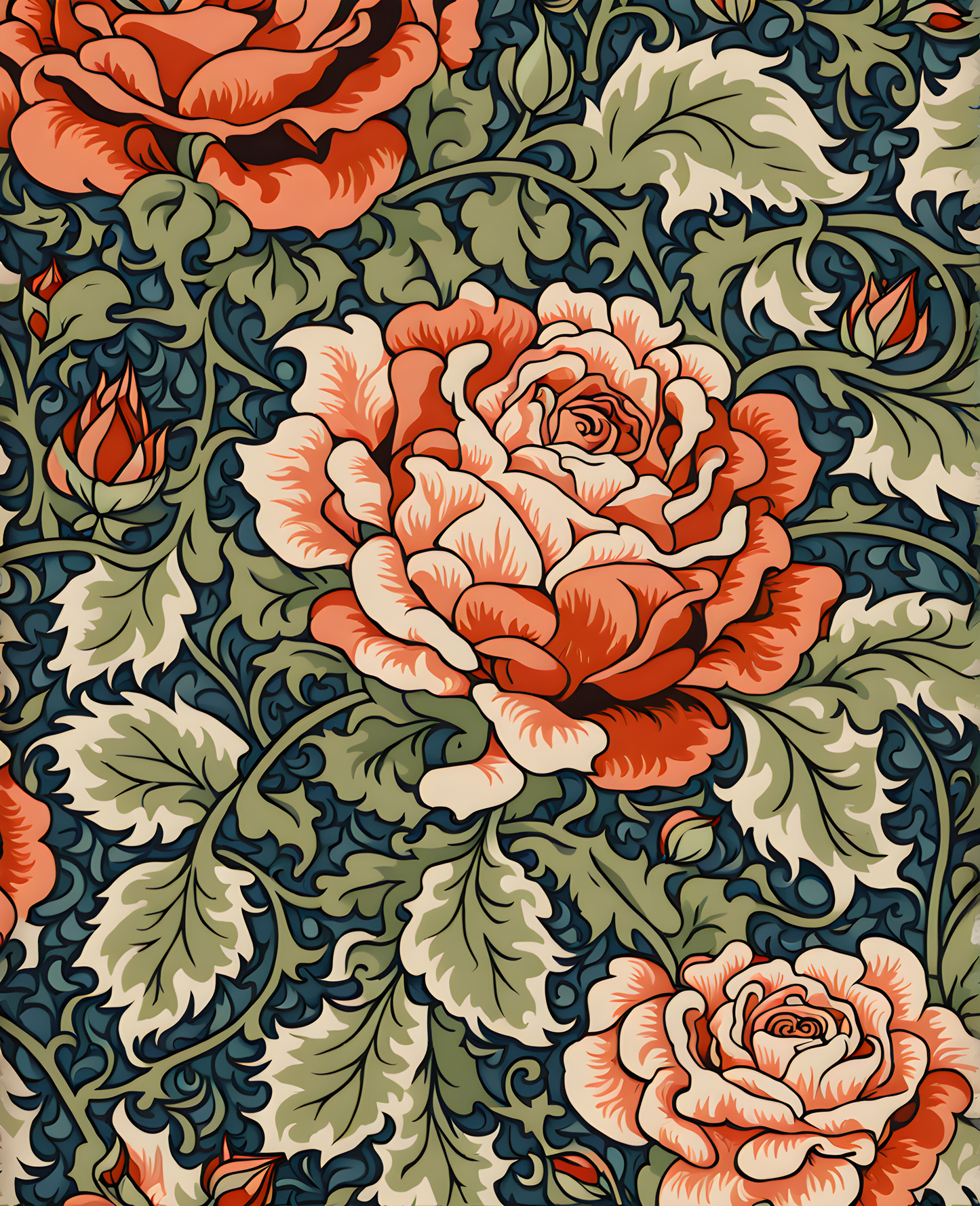 William Morris Collection PD (87) - Rose - Van-Go Paint-By-Number Kit