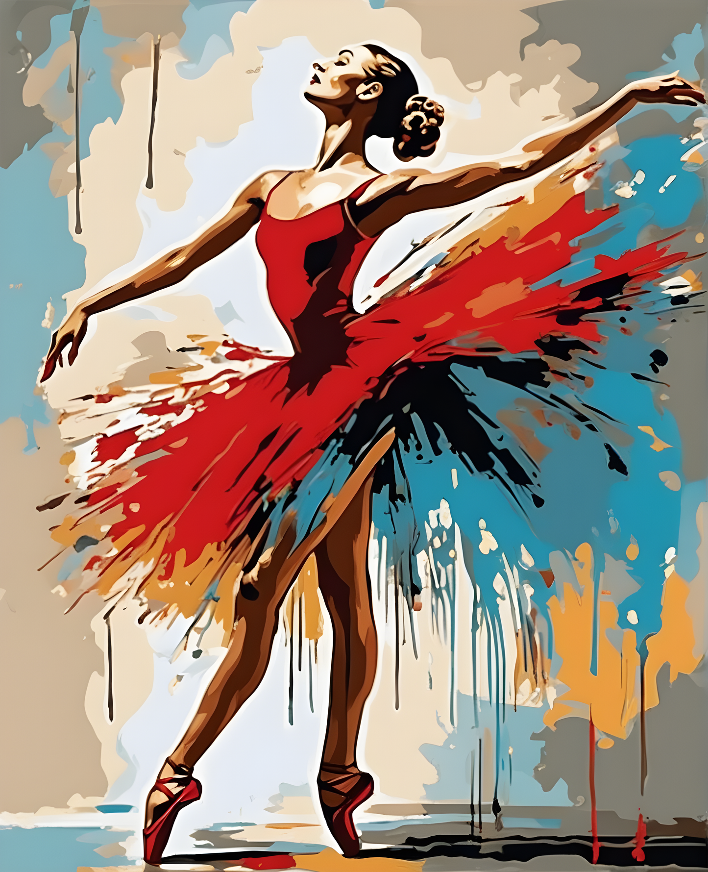 Red Ballerina (2) - Van-Go Paint-By-Number Kit