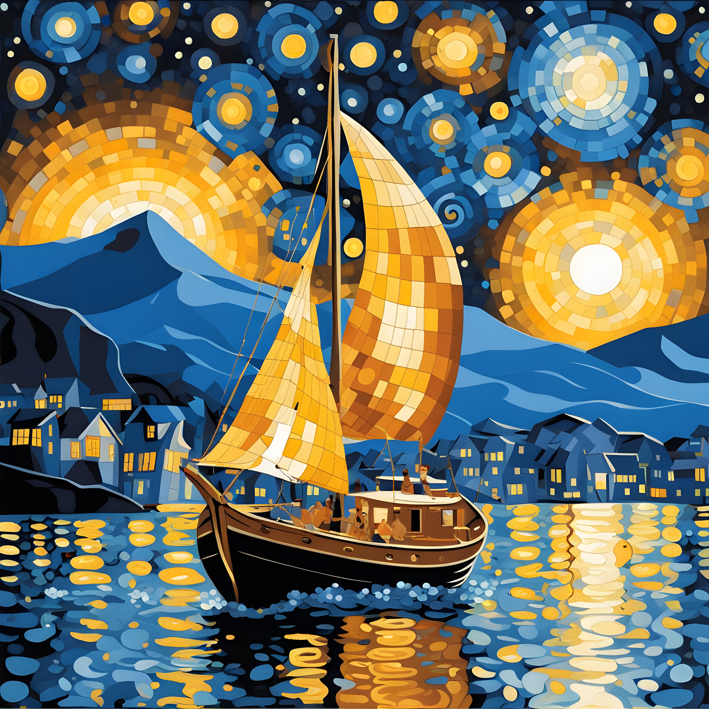 Sailing in a Starry Night (1) - Van-Go Paint-By-Number Kit