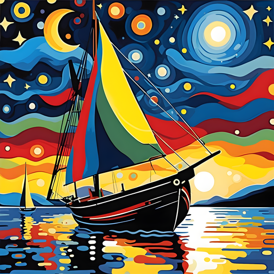 Sailing in a Starry Night (2) - Van-Go Paint-By-Number Kit