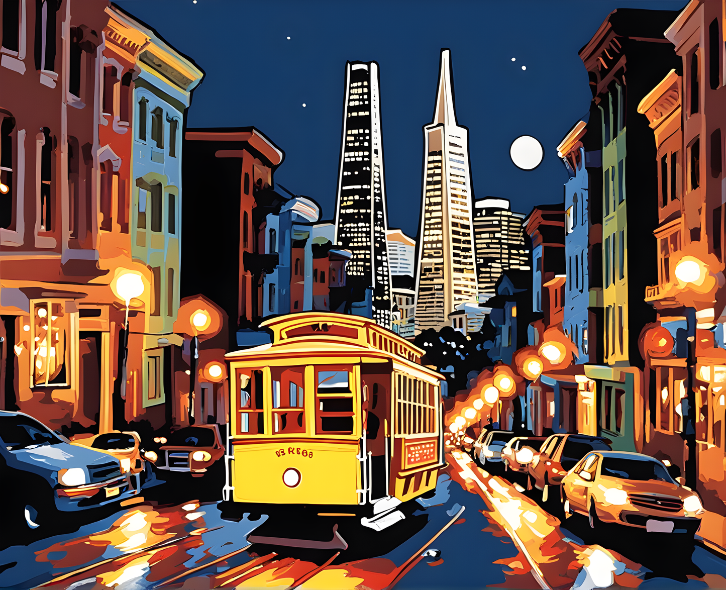 San Francisco at Night (1) - Van-Go Paint-By-Number Kit