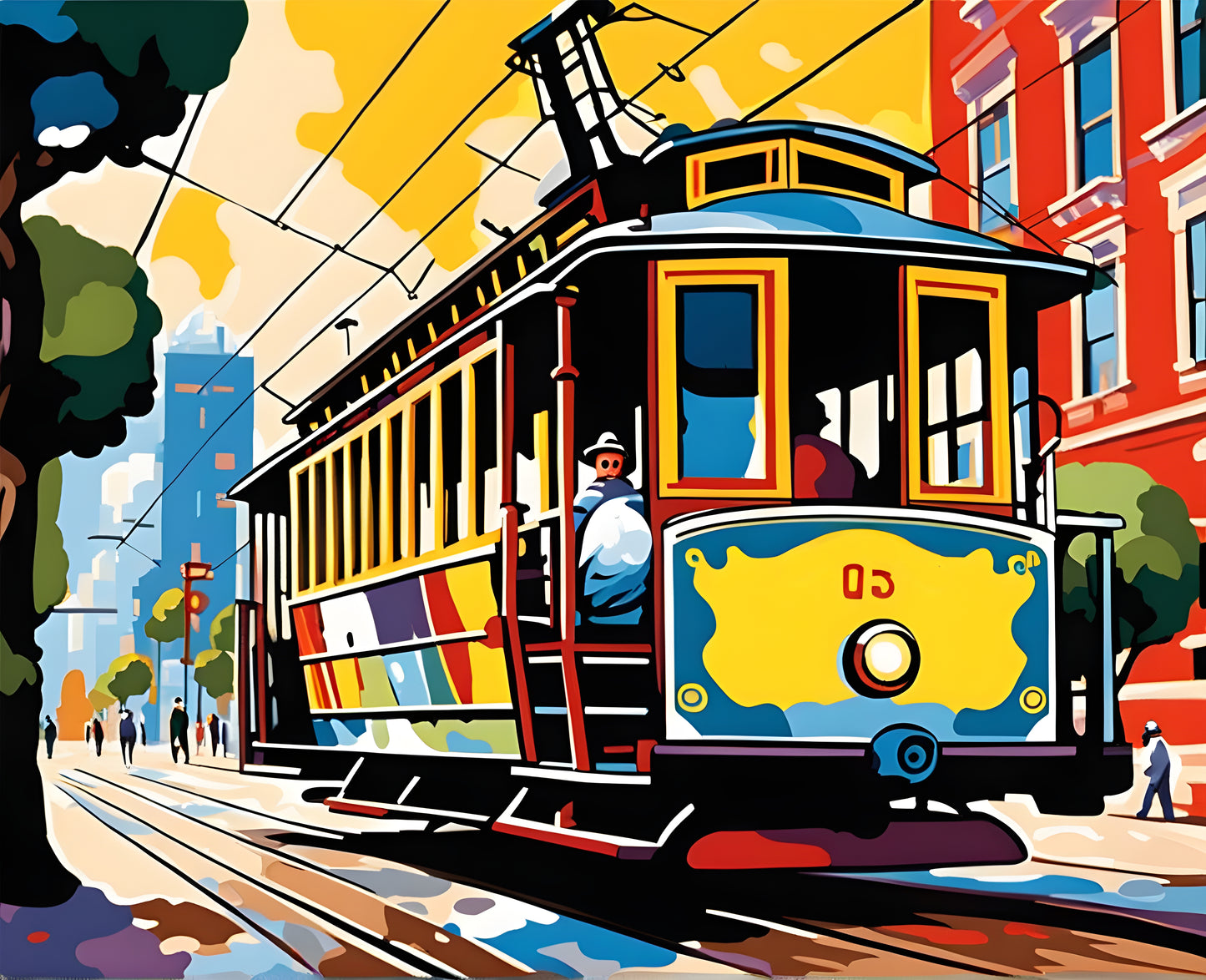 San Francisco Cable Car (3) - Van-Go Paint-By-Number Kit