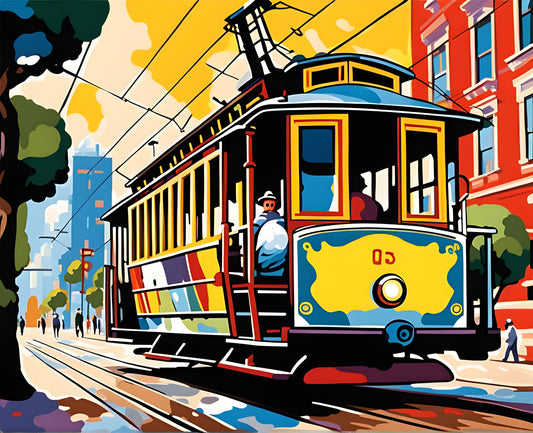 San Francisco Cable Car (3) - Van-Go Paint-By-Number Kit