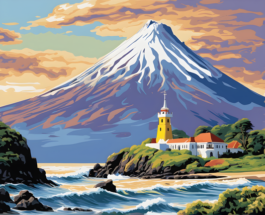 Mount Taranaki, New-Zealand Country (2) - Van-Go Paint-By-Number Kit