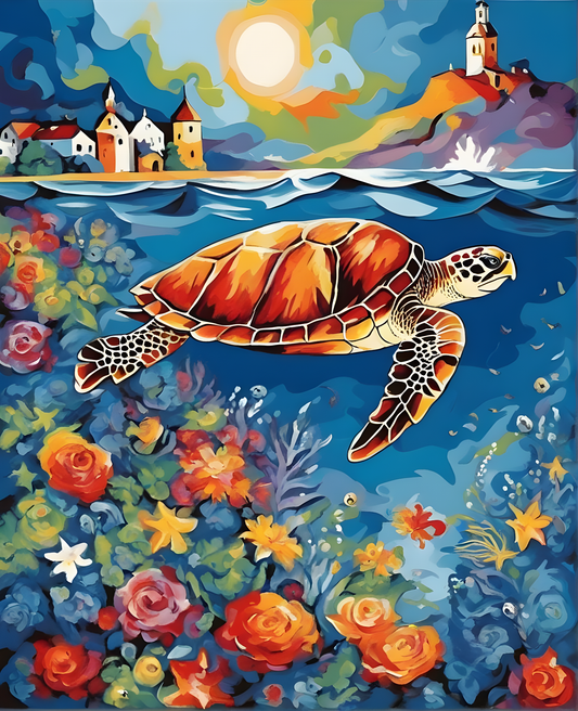 Sea turtle OD (3) - Van-Go Paint-By-Number Kit
