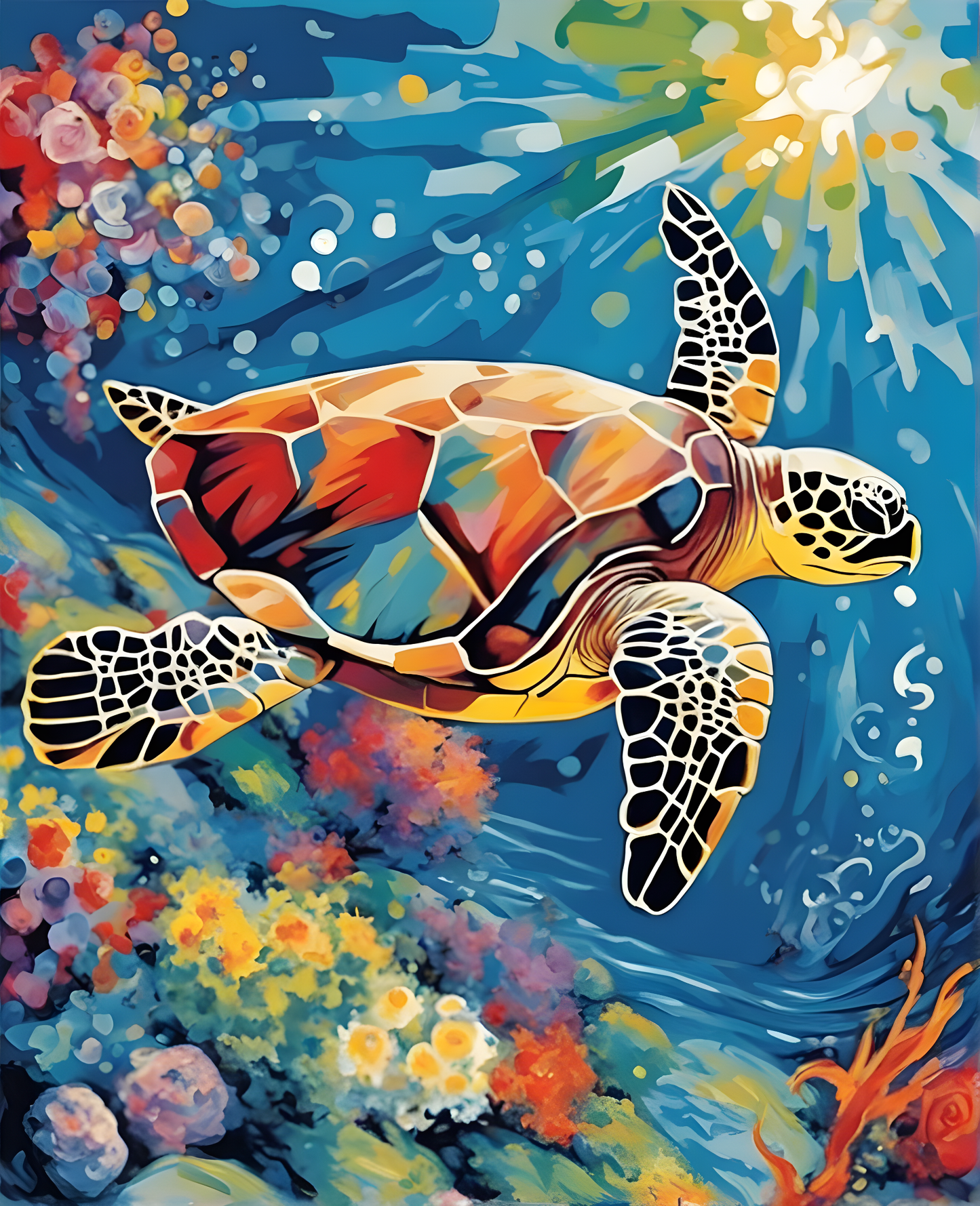 Sea turtle OD (2) - Van-Go Paint-By-Number Kit