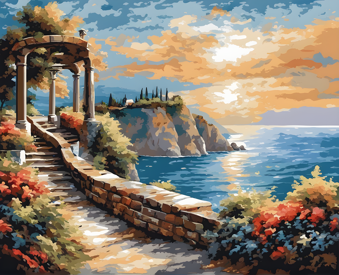 Sea Vantage Point Landscape - Van-Go Paint-By-Number Kit