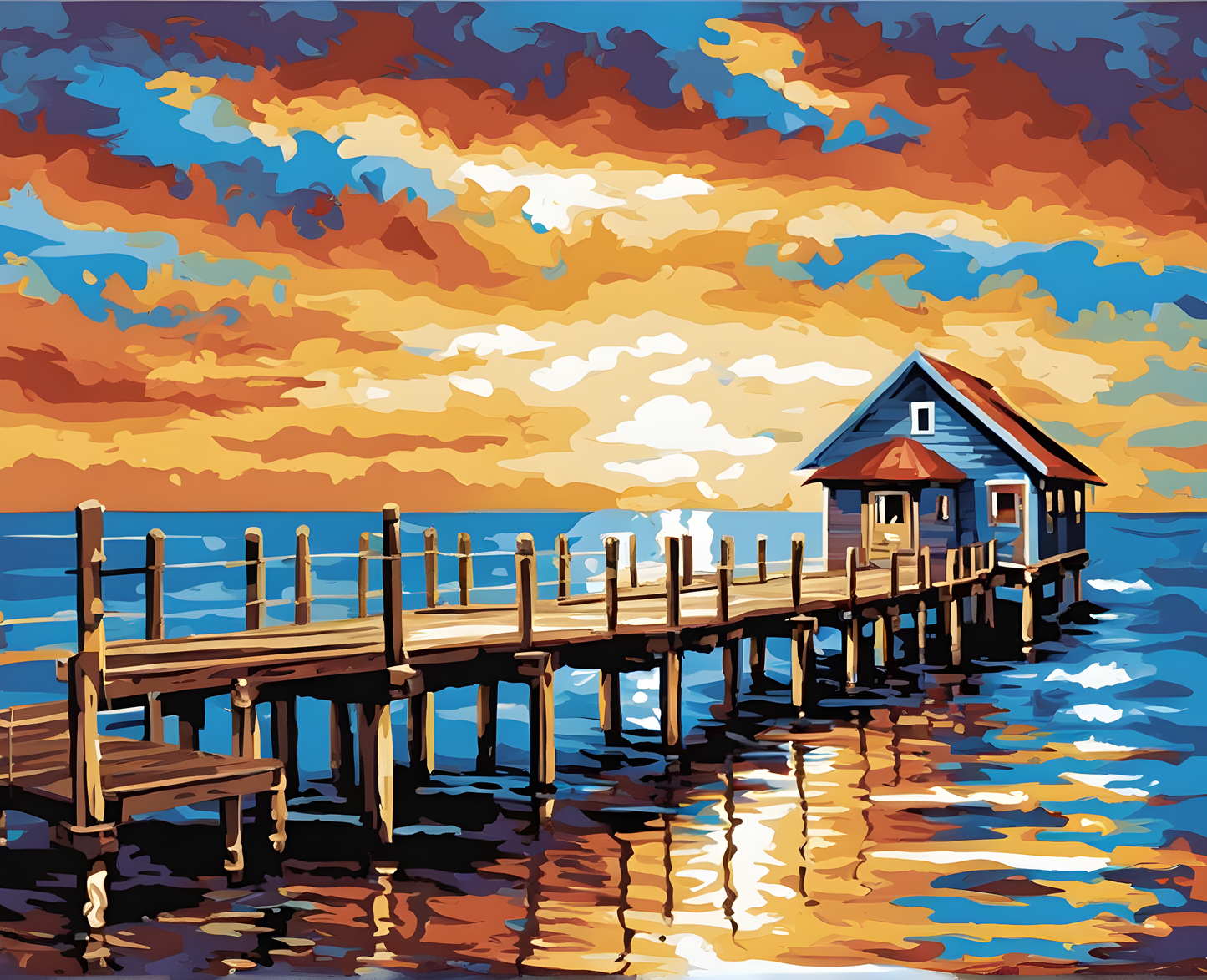 Seaside Wooden Wharf PD - Van-Go Paint-By-Number Kit