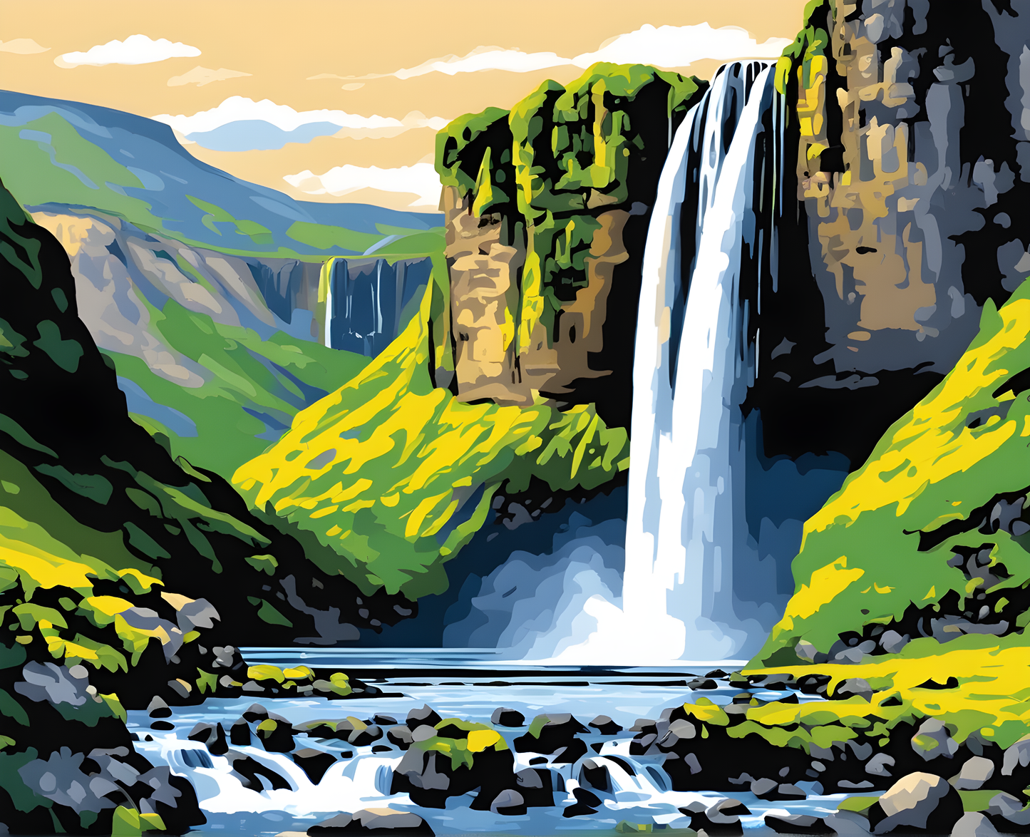 Amazing Places OD (254) - Seljalandsfoss waterfall. Iceland - Van-Go Paint-By-Number Kit