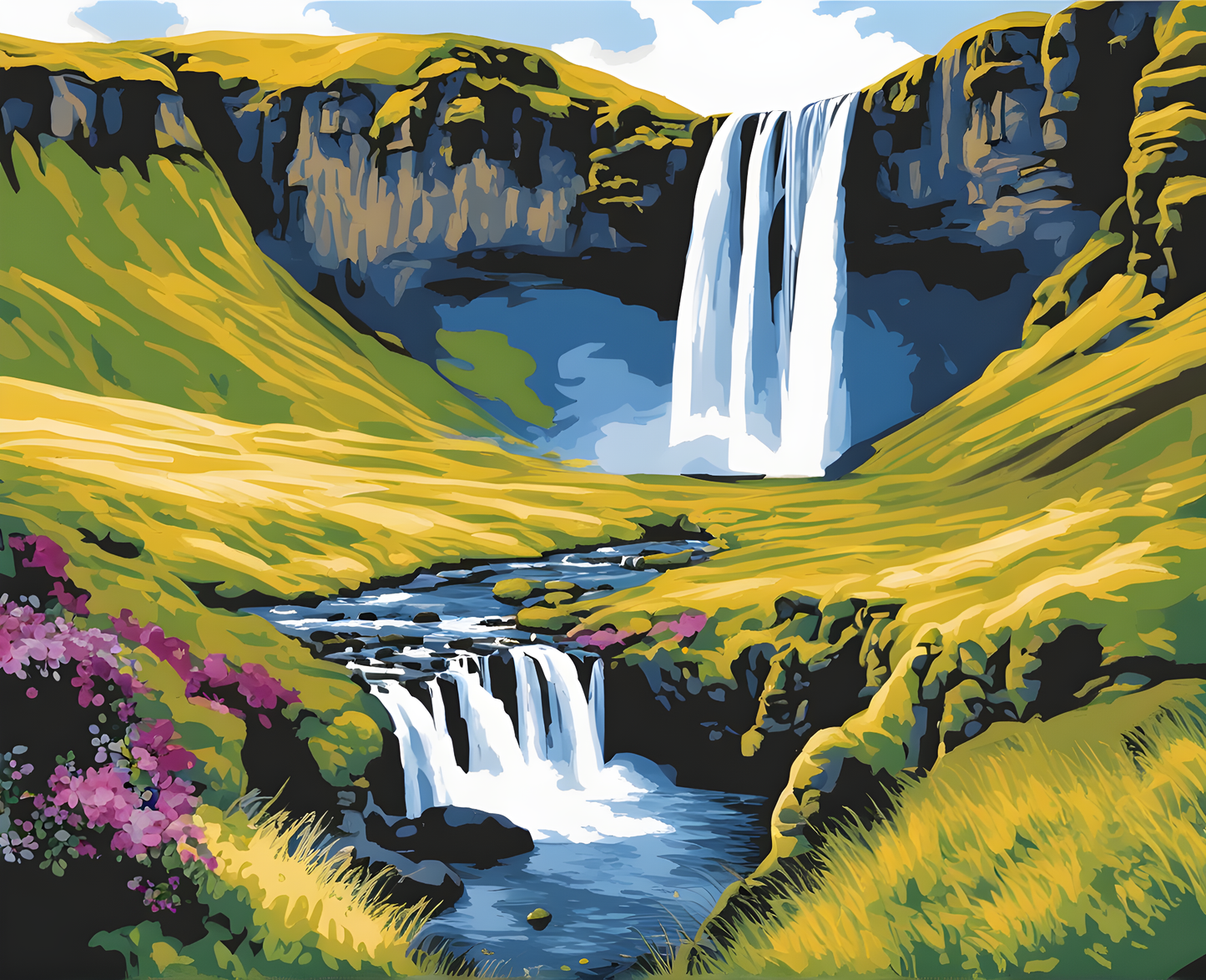 Amazing Places OD (249) - Seljalandsfoss waterfall. Iceland - Van-Go Paint-By-Number Kit