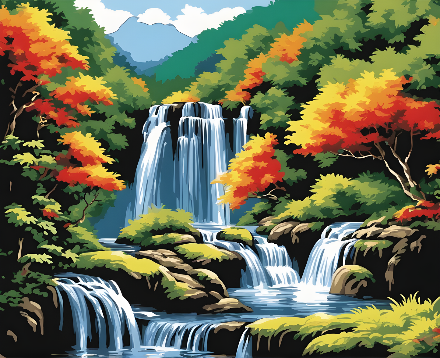 Amazing Places OD (271) - Shifen waterfall, Taiwan - Van-Go Paint-By-Number Kit