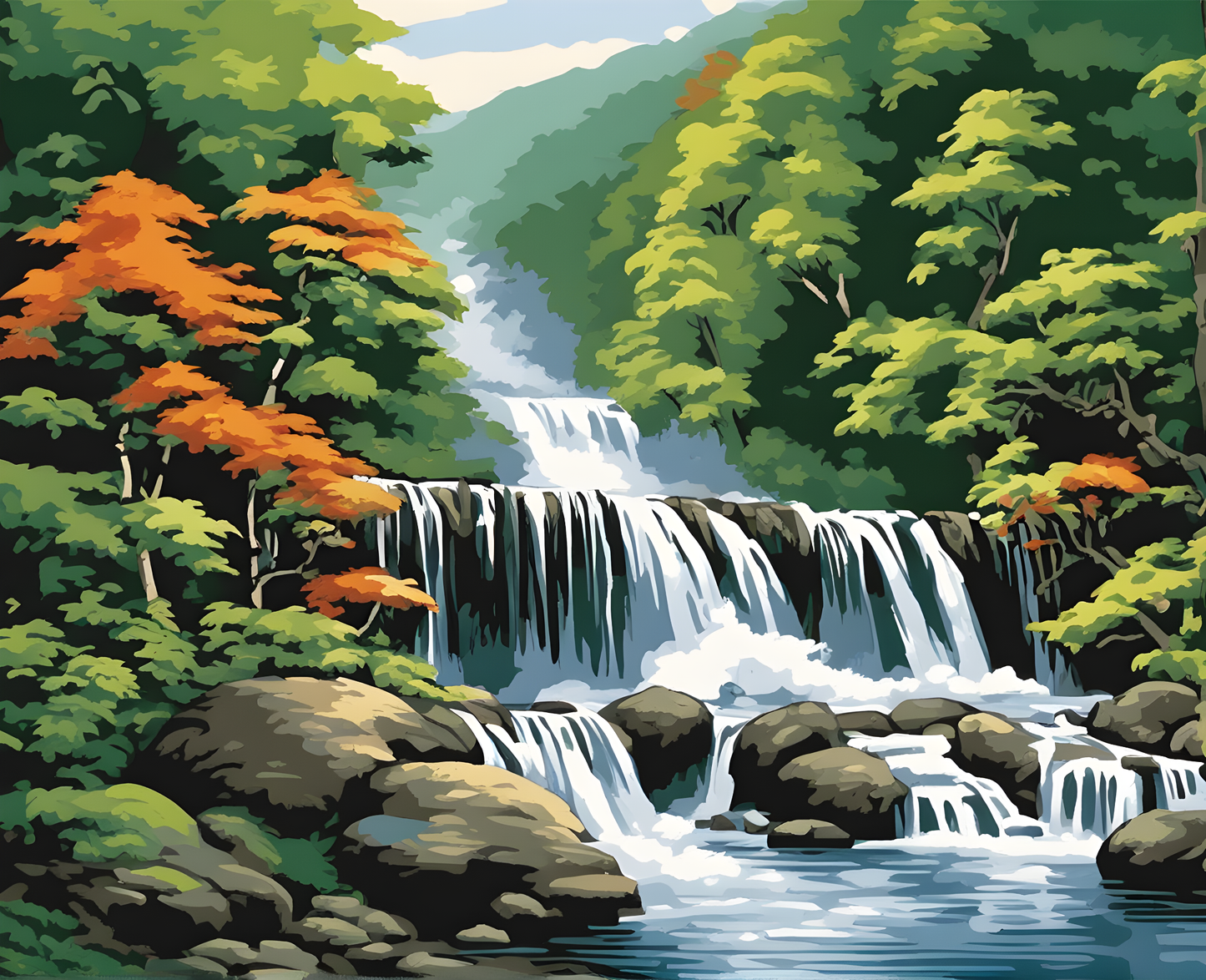 Amazing Places OD (270) - Shifen waterfall, Taiwan - Van-Go Paint-By-Number Kit