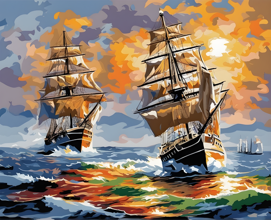 Ships of Freedom PD - Van-Go Paint-By-Number Kit
