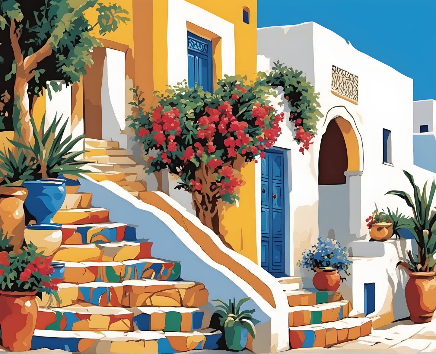 Amazing Places OD (274) - Sidi Bou Said, Tunisia - Van-Go Paint-By-Number Kit