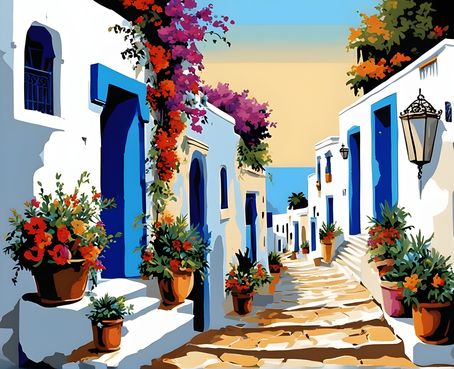 Amazing Places OD (275) - Sidi Bou Said, Tunisia - Van-Go Paint-By-Number Kit