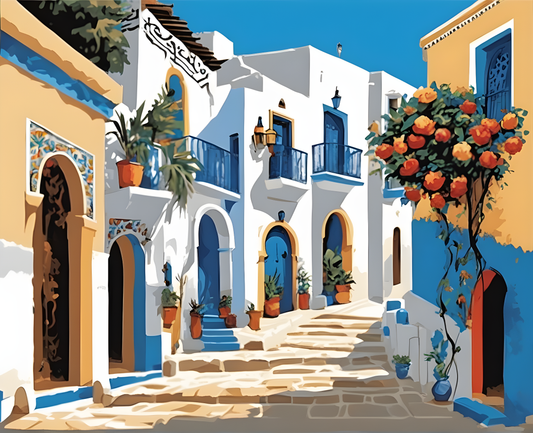 Amazing Places OD (273) - Sidi Bou Said, Tunisia - Van-Go Paint-By-Number Kit