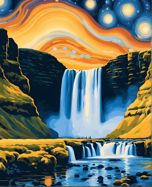 Iceland Collection PD (8) - Skógafoss - Van-Go Paint-By-Number Kit