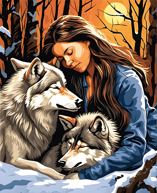 Sleeping with Wolves (2) - Van-Go Paint-By-Number Kit