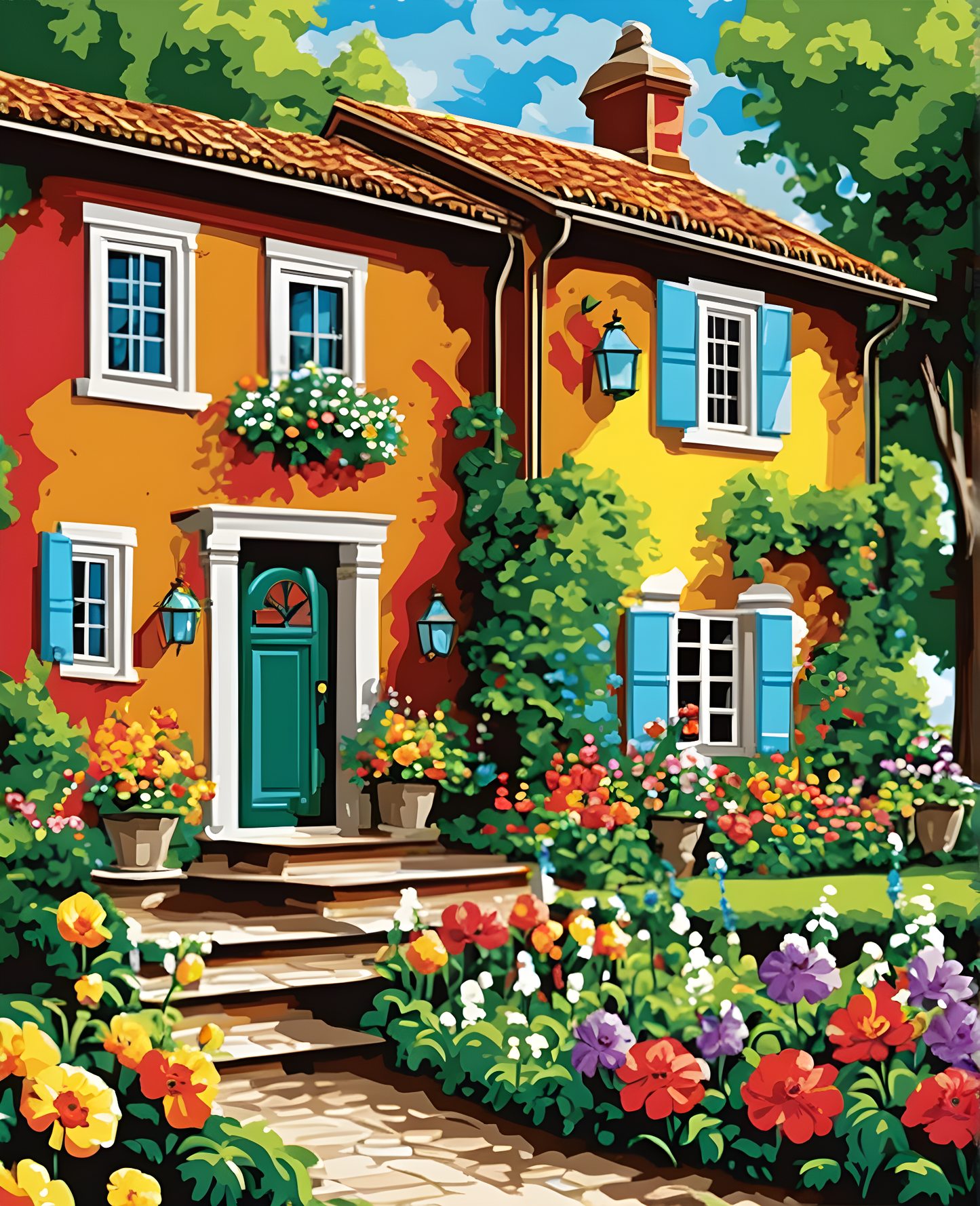 Small Garden Manor - Van-Go Paint-By-Number Kit