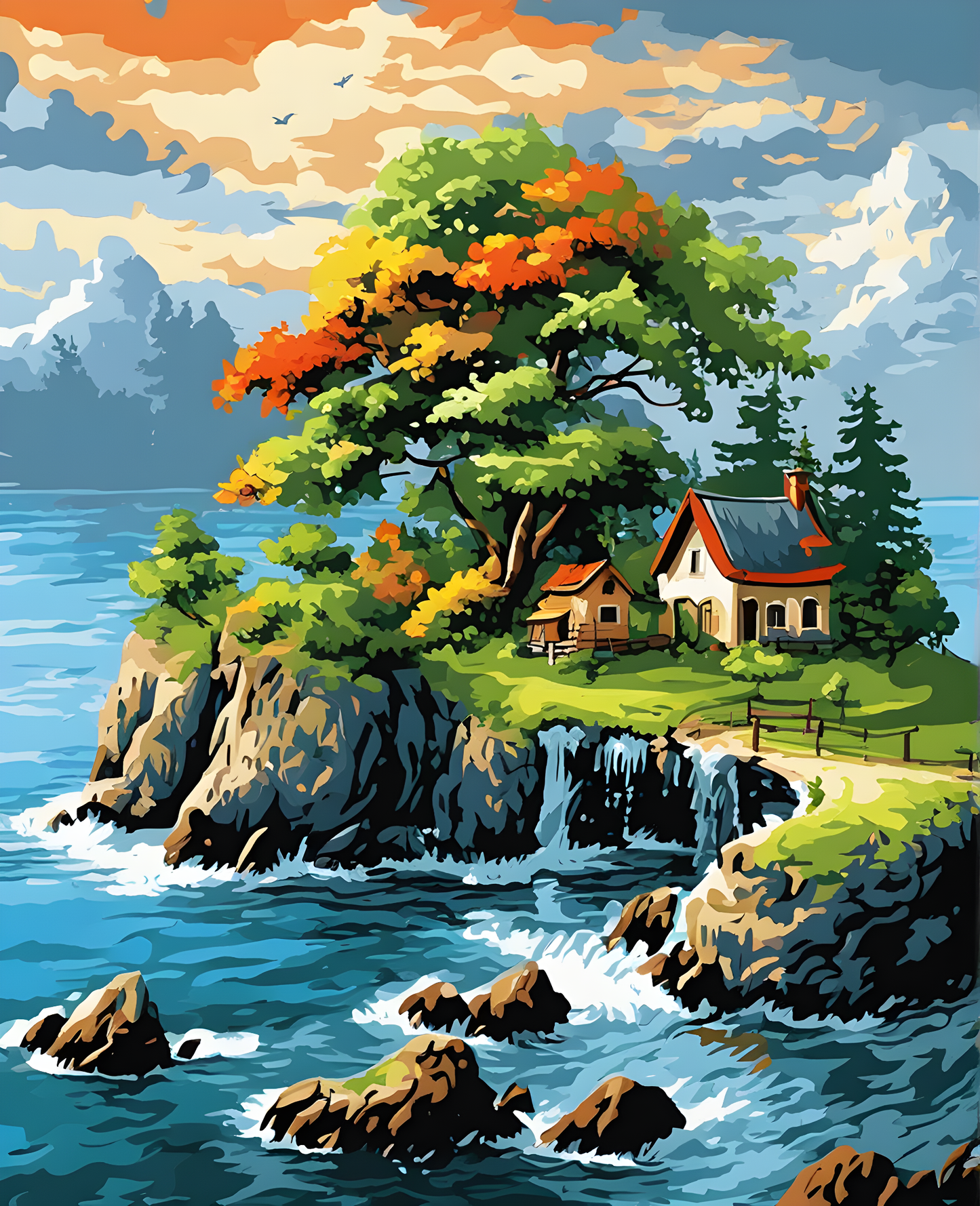 Small Island Landscape - Van-Go Paint-By-Number Kit